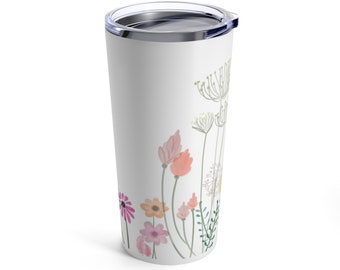 Spring Flowers Tumbler Floral Tumbler Cup Garden Themed Drinkware Mother&#39;s Day Gift for Nature Lover Outdoor Beverage Christmas gift