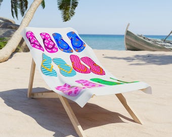 Flip Flop Beach Towel Tropical Summer Towel Novelty Beach Towel Beach Blanket Pool Towel Oversized Towel Vacation Accessories