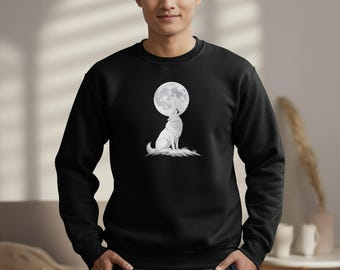 Howling Wolf Moon Graphic Sweatshirt - Nature Inspired Apparel