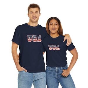 USA T-shirt - Patriotic American Tee, United States Shirt, Fourth of July Top, America Apparel, US Flag Clothing