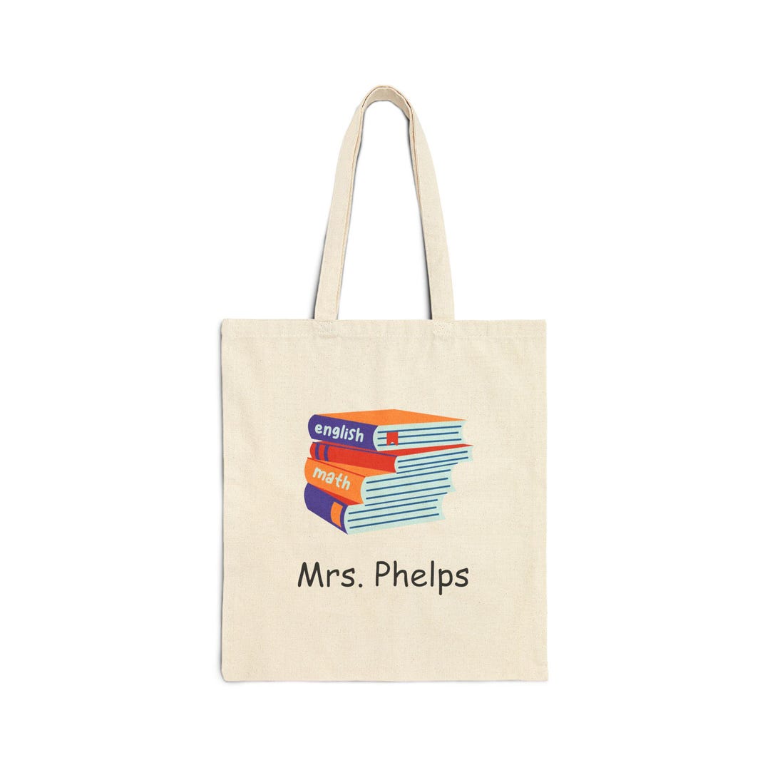 Personalized Teacher Tote Bag, Custom Teacher Gift, Cotton Canvas Bag ...