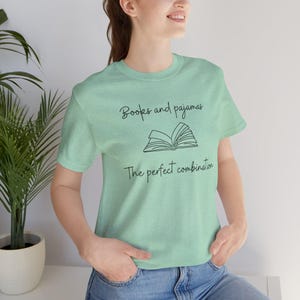 Books and pajamas T-shirt, Reading Shirt, Book Lover Tee, Literary Gift, Bookworm Top