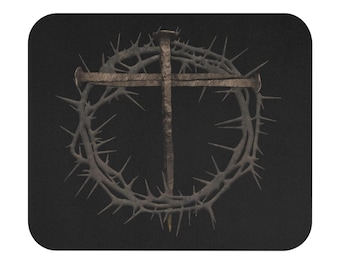 Christian Cross Mouse Pad: Religious Office Decor