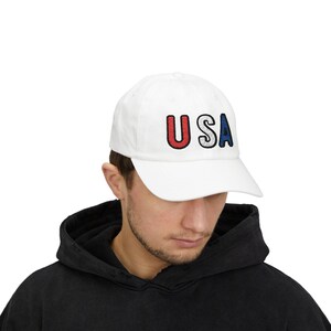 Casquette papa brodée drapeau des Etats-Unis - Casquette de baseball patriotique vintage