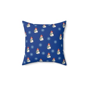 Snowman Square Pillow, Winter Holiday Decor, Christmas Cushion, Festive Home Accent, Seasonal Throw Pillow, Gift for Snowman Lover