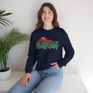 Merry Christmas Crewneck Sweatshirt - Holiday Xmas Jumper, Festive Winter Sweater, Cozy Christmas Pullover, Cheerful Unisex Sweatshirt, Gift