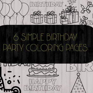 Birthday Coloring Collection, Fun Coloring Sheets for Kids, Printable Birthday Coloring Pages, Birthday Party Activity, Birthday Coloring