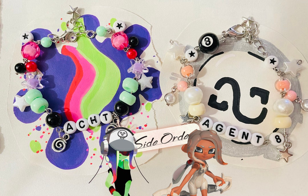 Side Order Acht and Agent 8 Eyepin Bracelets Splatoon Etsy