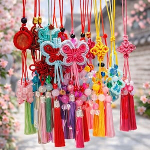 Adorno colgante de nudo chino de Buda hecho a mano, Feng Shui, armonía energética, buena fortuna, protección, Chi, borla de regalo, accesorio para bolso de coche.