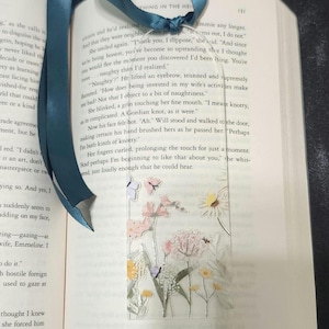 Pastel Floral Acrylic Bookmark with Ribbon