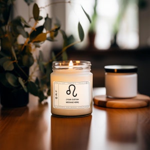 Leo Verjaardagskaars, Gepersonaliseerde Berichtkaars voor Leeuw, Cadeaus voor haar, Cadeaus voor hem, Verjaardagskaars Astrologie Geschenken, Zodiac Geschenken