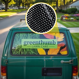 Custom Rear Window Decal – Full Color Perforated Vinyl Graphic for Vehicle Advertising