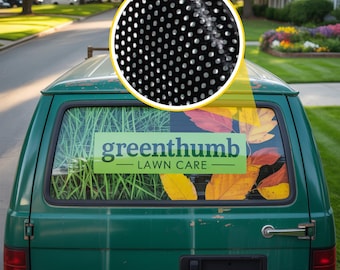 Custom Rear Window Decal – Full Color Perforated Vinyl Graphic for Vehicle Advertising