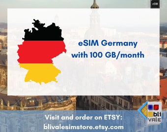 eSIM pour voyager en Allemagne. 100 Go à utiliser en 1 mois