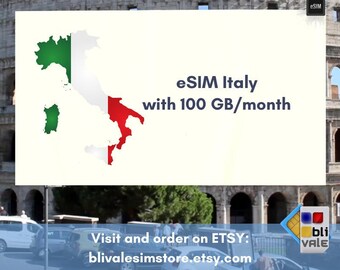 eSIM für Reisen in Italien. 100 GB zu verwenden in 1 Monat