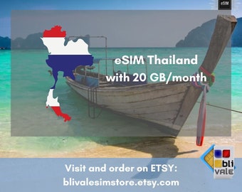 eSIM for travel in Thailand. 20GB to use in 1 month