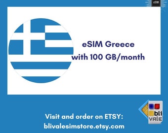 eSIM for travel in Greece. 100GB to use in 1 month