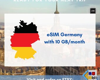 eSIM pour voyager en Allemagne. 10 Go à utiliser en 1 mois