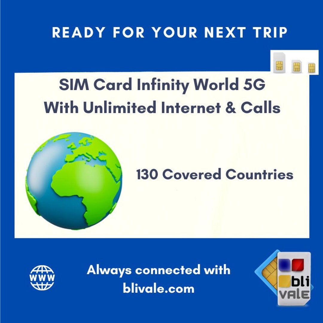 Sim Sim Infinity SIM Card Infinity World 5G With Unlimited Internet in 130 Covered ...