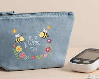 personalized emergency diabetes bag, diabetes type 1, hypo bag, emergency diabetes pouch, glucose, gift for diabetes child