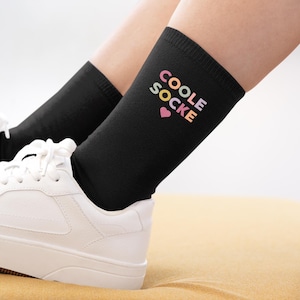 Cool socks – Funny saying socks – Gift for men & women – Colorful statement socks – Black sports socks Gift idea Birthday