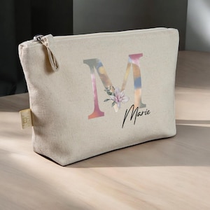 Personalisierte Kosmetiktasche mit Namen | Schminktasche | Kulturtasche | Geschenk Frau Mama | Geburtstag | Bio Kulturbeutel | Cosmetic Bag