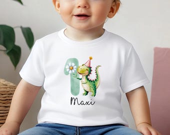Children's T-Shirt | Birthday | Birthday Gift One | Baby Gift | First Birthday | Birthday Shirt Dino | Personalizable
