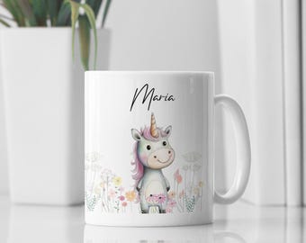 Personalized Unicorn Mug with Name - Gift for Kids - Magical Unicorn Mug - Children's Mug with Cute Unicorn Design
