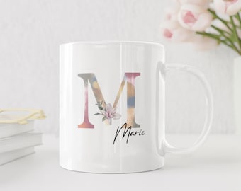 Taza de café personalizada | Regalo de cumpleaños para mamá colega | Regalo del día de la madre| Idea de regalo para mejor amigo| con monograma de las iniciales del nombre
