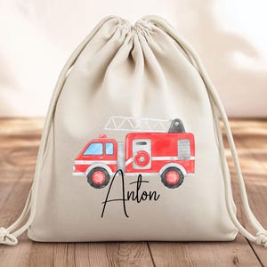 Sac de sport pompier personnalisé – sac à dos enfant avec nom – sac de garderie pompier – cadeau pour garçon – sac maternelle
