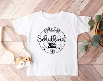 Maglietta Inizio Scuola Schulkind 2025 | Bambino Blu Marino | Cotone 100%