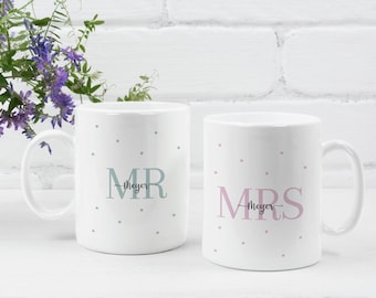 Beker Mr & Mrs, huwelijkscadeau, echtgenoot, theekopje, koffiekopje echtpaar, huwelijkscadeau, huwelijkscadeau