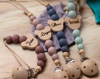 Personalisierter Schnullerclip mit Namen, Baby-Schnullerclip-Halter, personalisierter Schnullerclip, Babyparty-Geschenk, individuelles Baby-Schnuller-Namensgeschenk