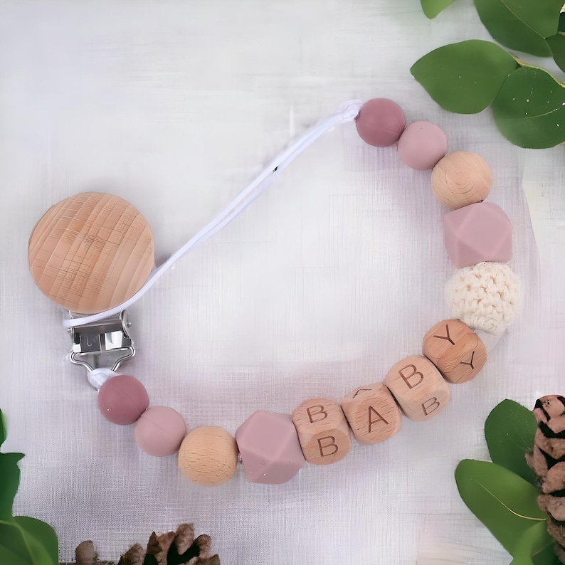 Baby fopspeen clip gepersonaliseerde fopspeen clip voor baby aangepaste naam cadeau baby shower gepersonaliseerde geschenken meisje baby shower pasgeboren baby cadeau Maroon