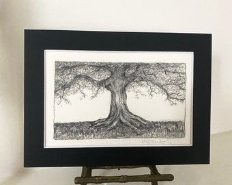 Original Tree Sketch In Graphite | Botanical Artwork | Whimsical Branches | Fine Art Paper Drawing | Art Gift | Rural Scenery | Minimalist