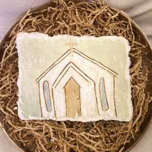 Painting of Church | Religious Artwork | House of Worship | Farmhouse Decor | Unique Easter Gift | Church Watercolor
