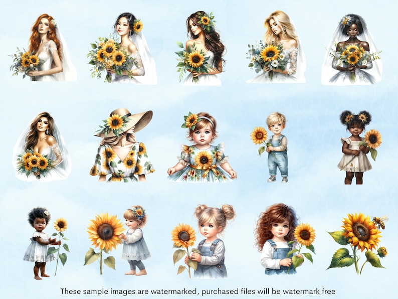 Sunflower Clipart Bundle: 40 PNG & SVG Files (digital Download) - Etsy