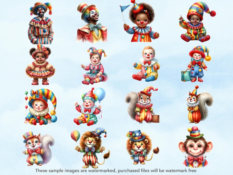 Clown Clipart Bundle: Circus PNG & SVG Files (digital Download) - Etsy