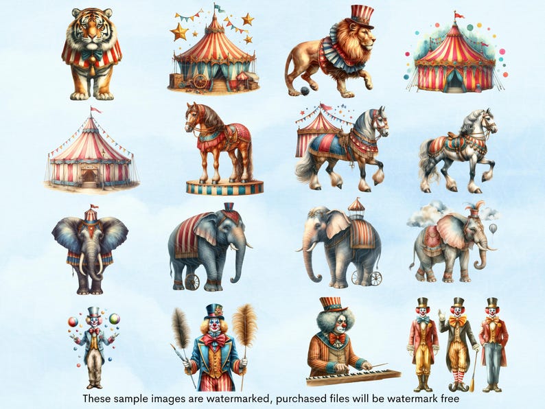 Vintage Circus Clipart Bundle: 32 PNG & SVG Files (commercial Use) - Etsy