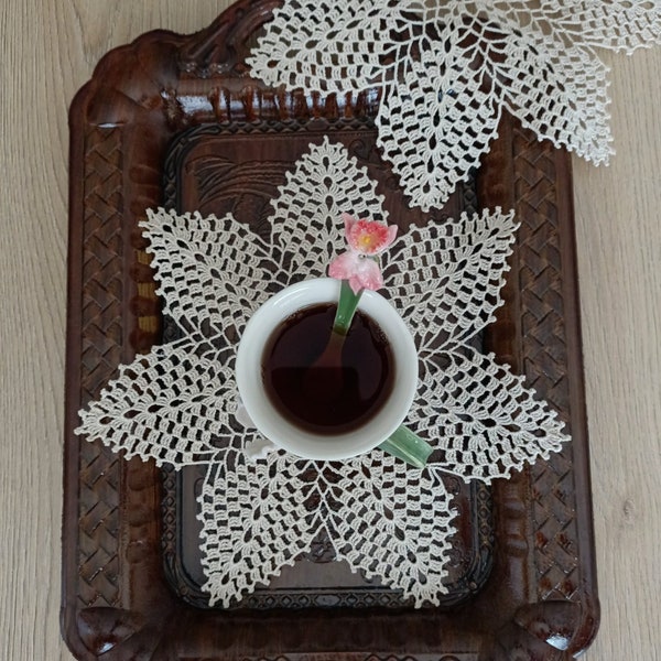 Vintage Crochet Lace Napkins - Handmade Napkin Set - Retro Decor Coaster and Plate Mat Set - Grandma’s Handwork - Collectible Lace