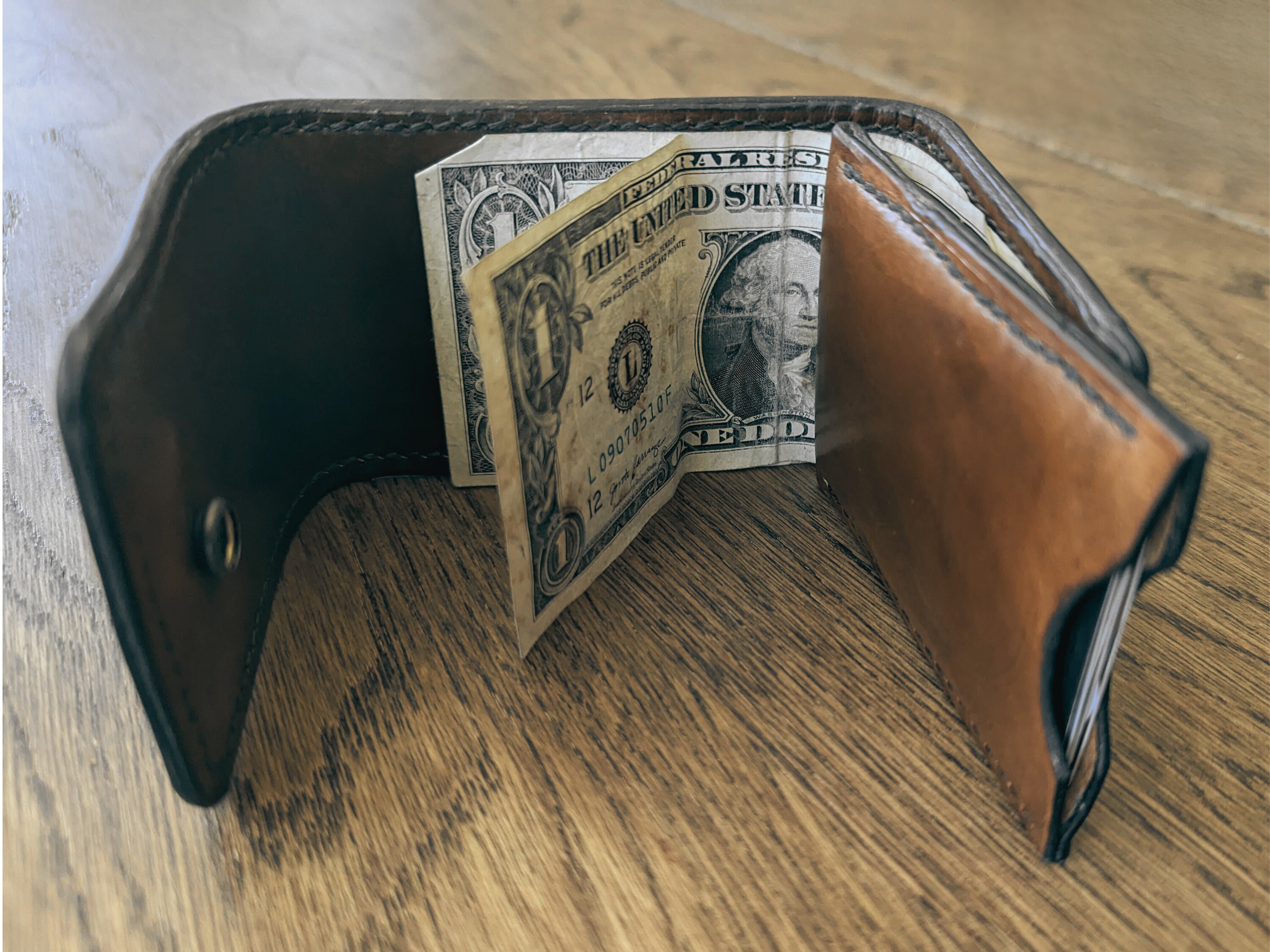 Minimalist Leather Flap Wallet: The Johnny, Free Engraving - Thumbnail 2