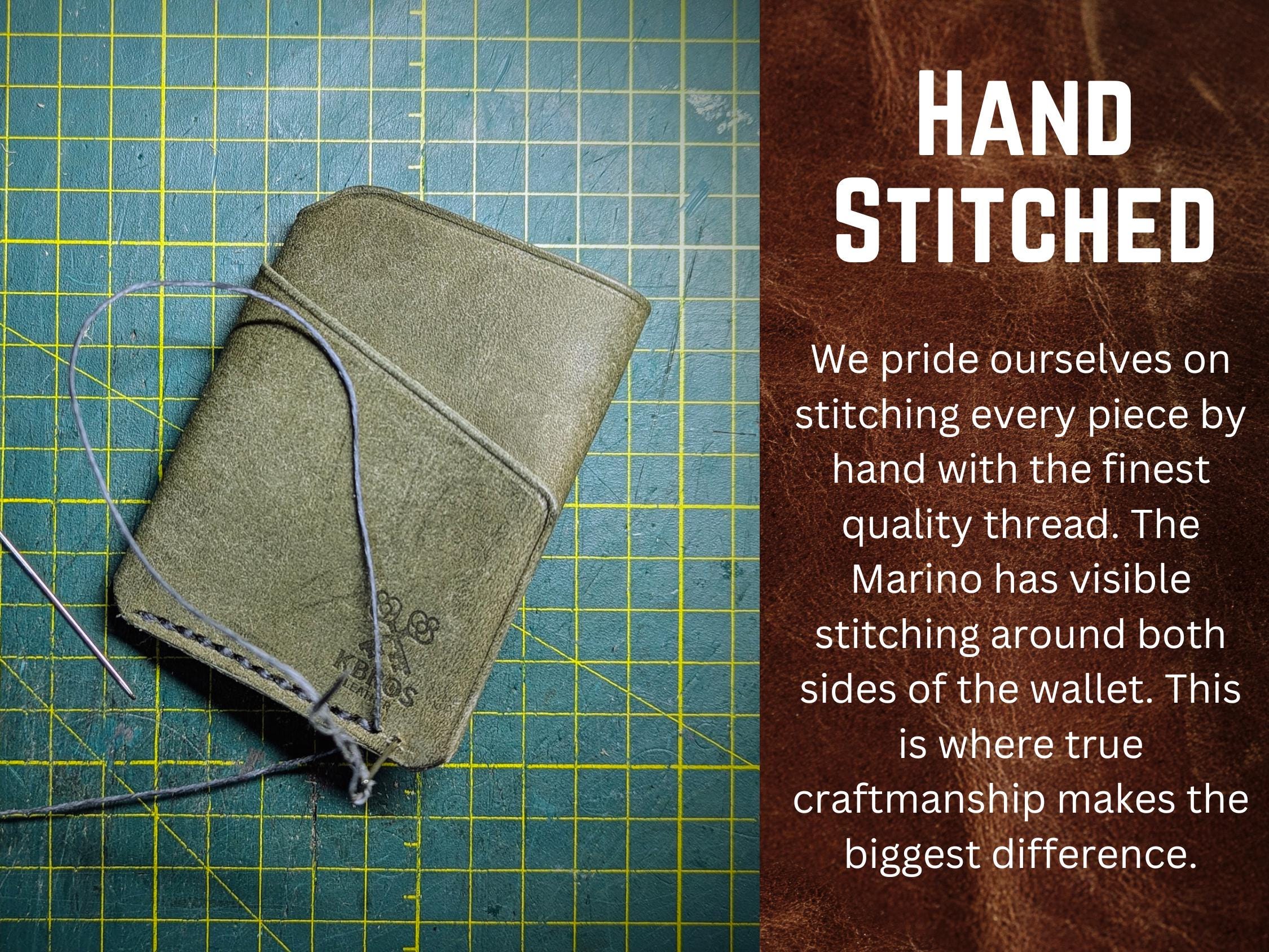 Handmade Veg-Tanned Leather Wallet: Slim 3-Slot Card Holder, Free Engraving - Thumbnail 7