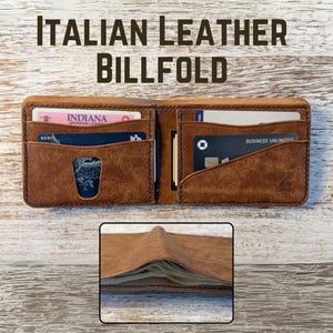 Billetera de cuero italiano Tesoro con grabado gratuito, hecha a mano, de grano completo, de Badalassi Carlo Pueblo, billetera larga personalizada única para hombre, regalo