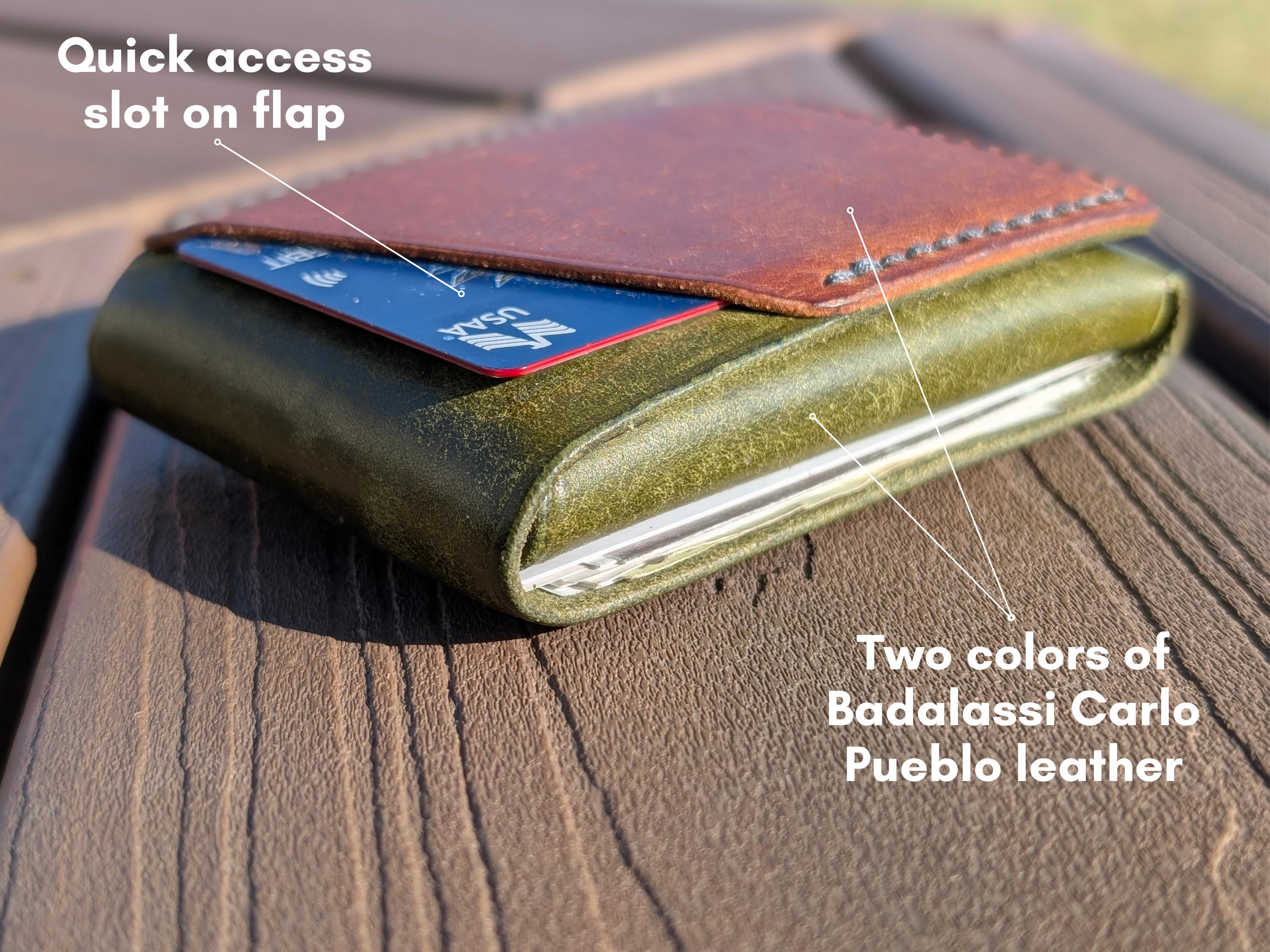 Italian Leather Flap Wallet: Minimalist Cardholder, Tap-to-Pay - Thumbnail 3