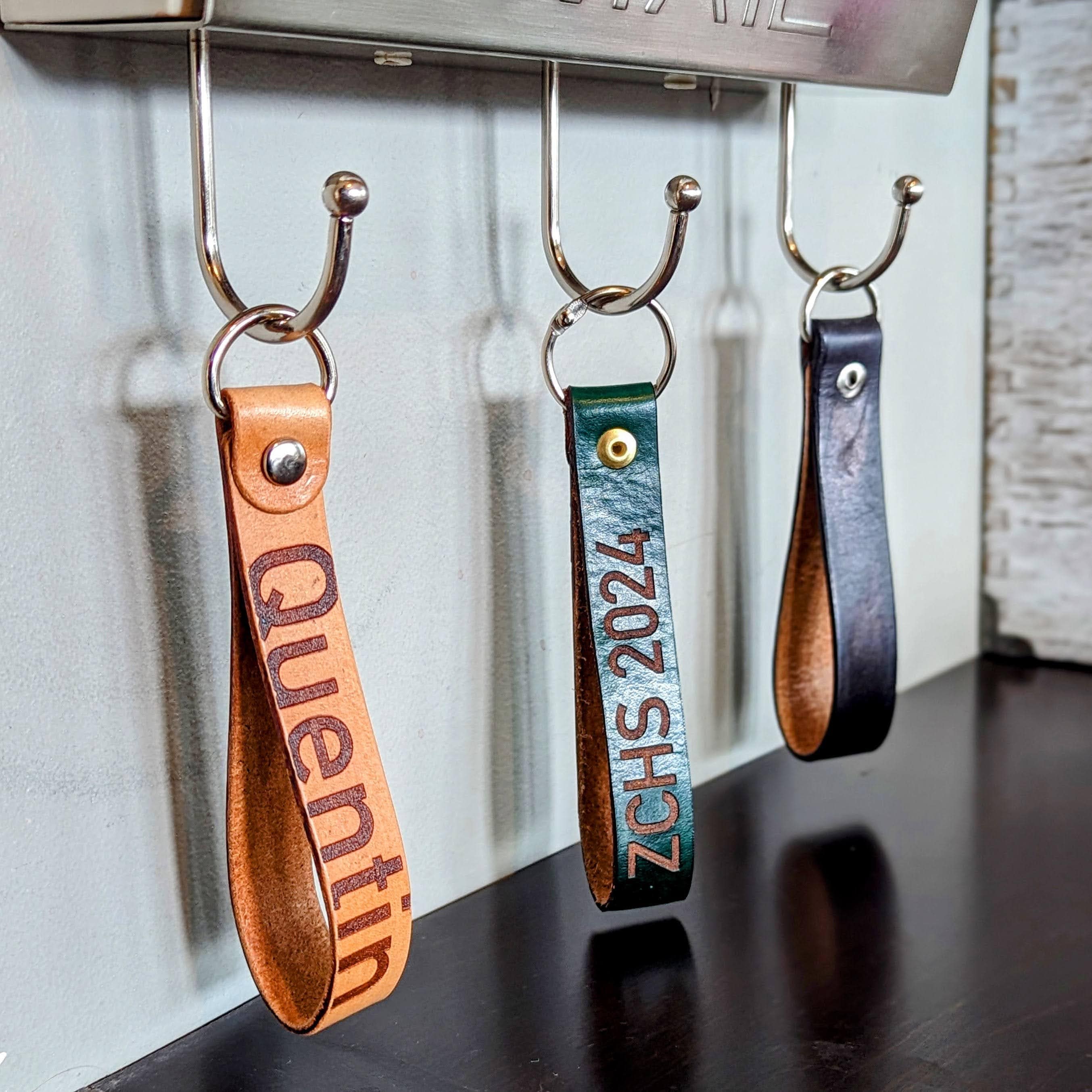 Personalized Leather Graduation Keychain: Custom Engraved Keepsake - Thumbnail 5