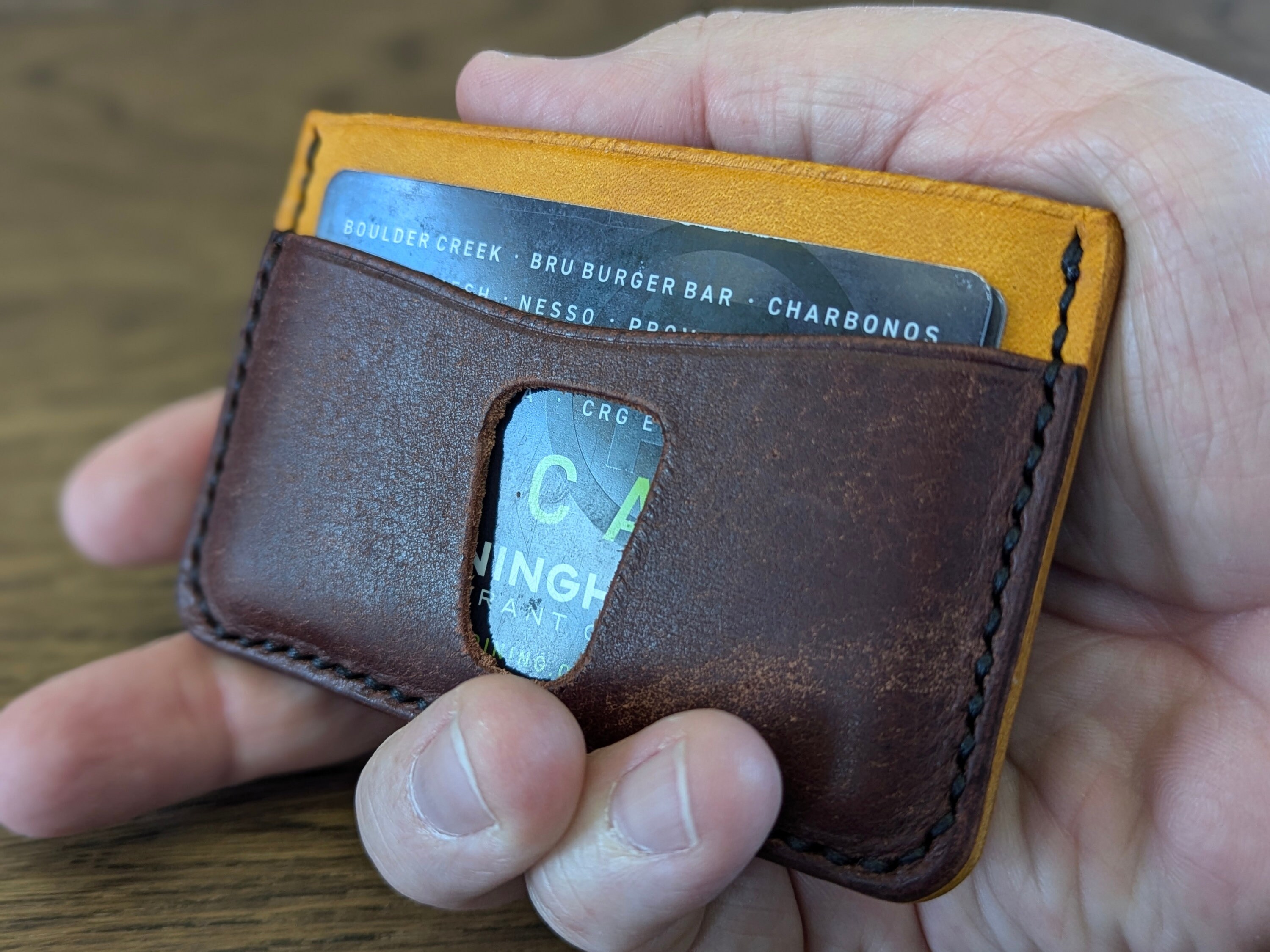 Handmade Italian Leather Minimalist Wallet: Slim Card Holder - Thumbnail 7