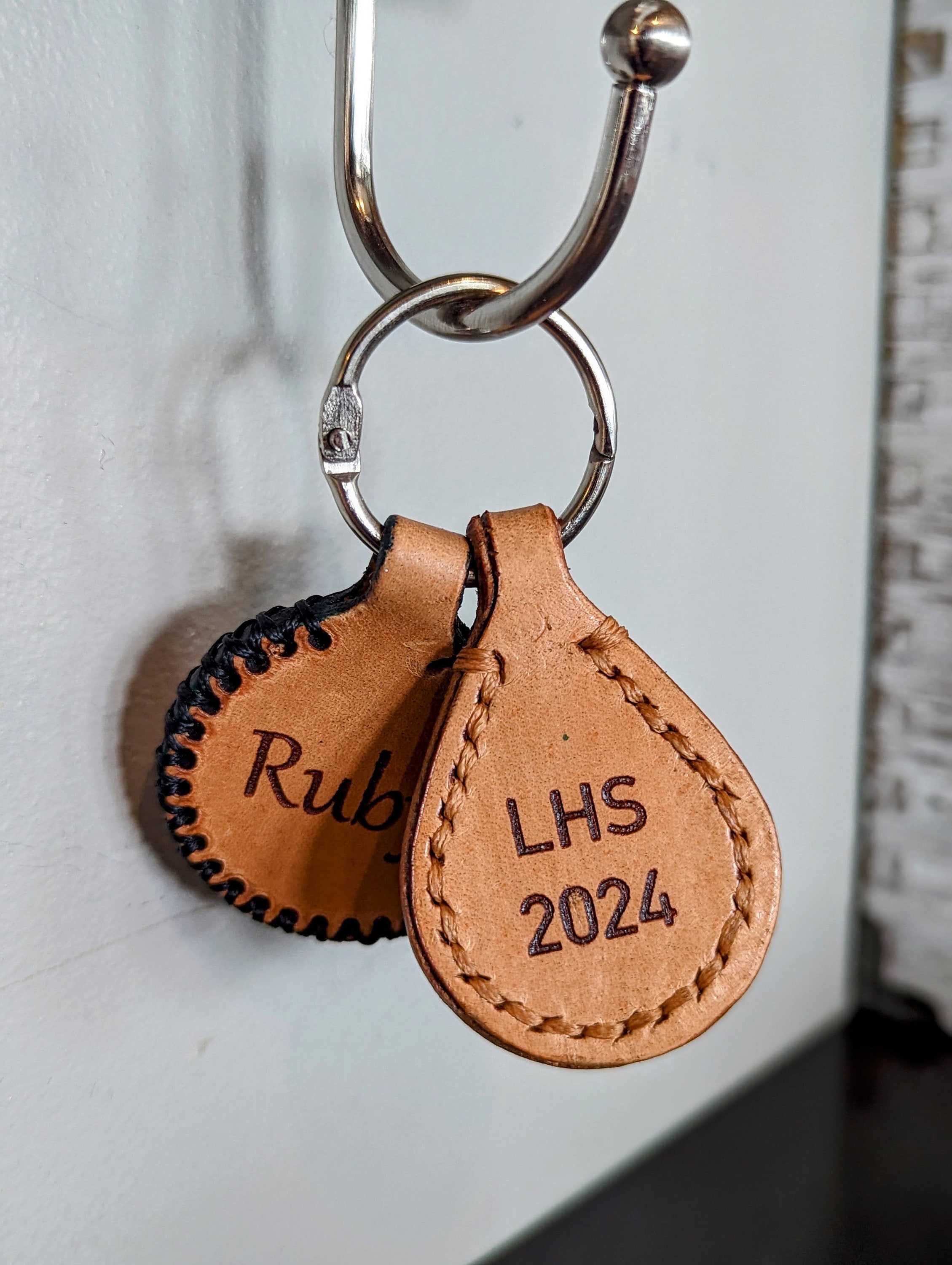 Personalized Leather Graduation Keychain: Custom Engraved Keepsake - Thumbnail 7