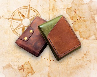 Italian Leather Flap Wallet: Minimalist Cardholder, Tap-to-Pay