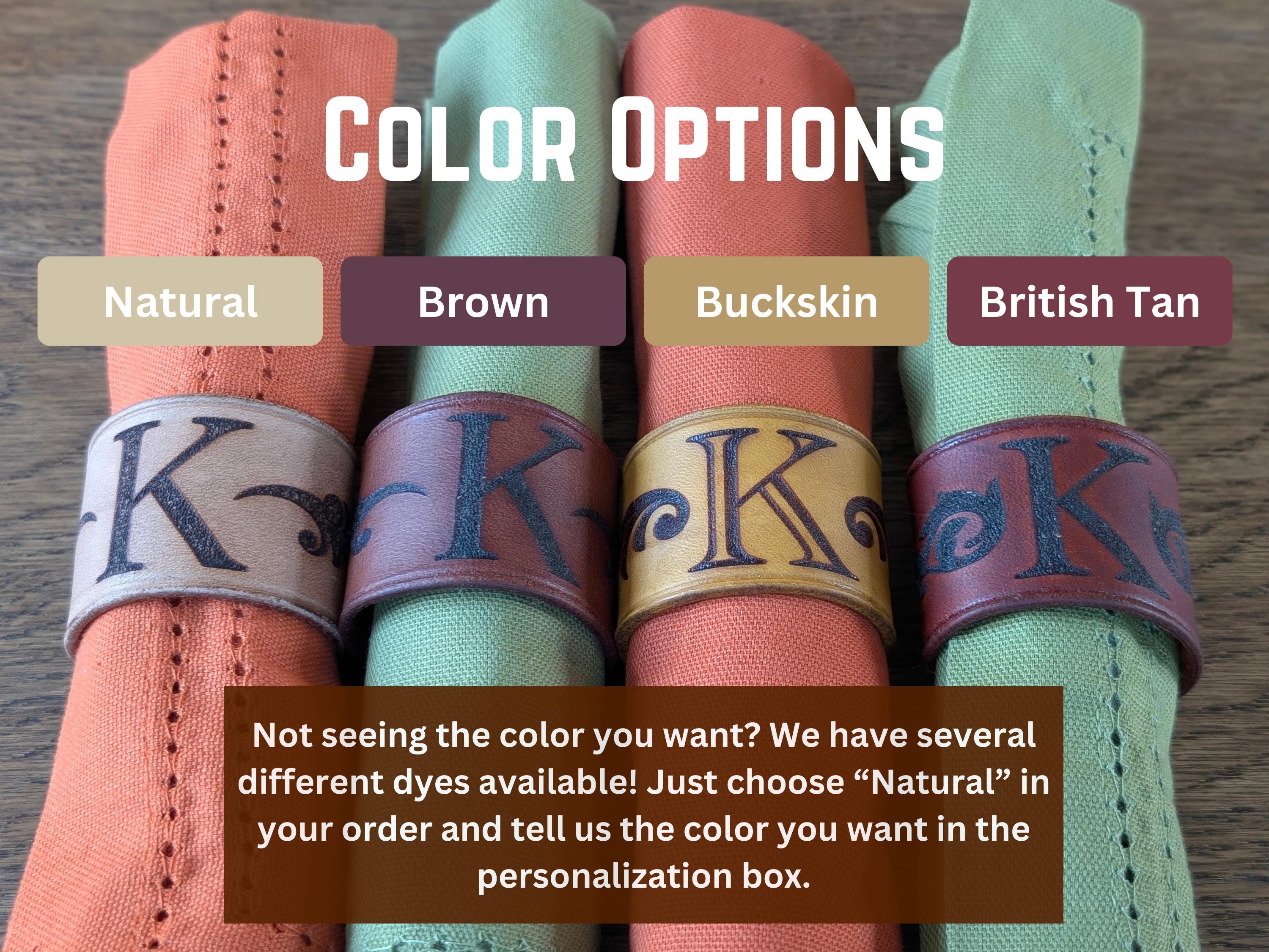 Custom Leather Napkin Rings: Monogrammed Thanksgiving Table Decor - Thumbnail 5