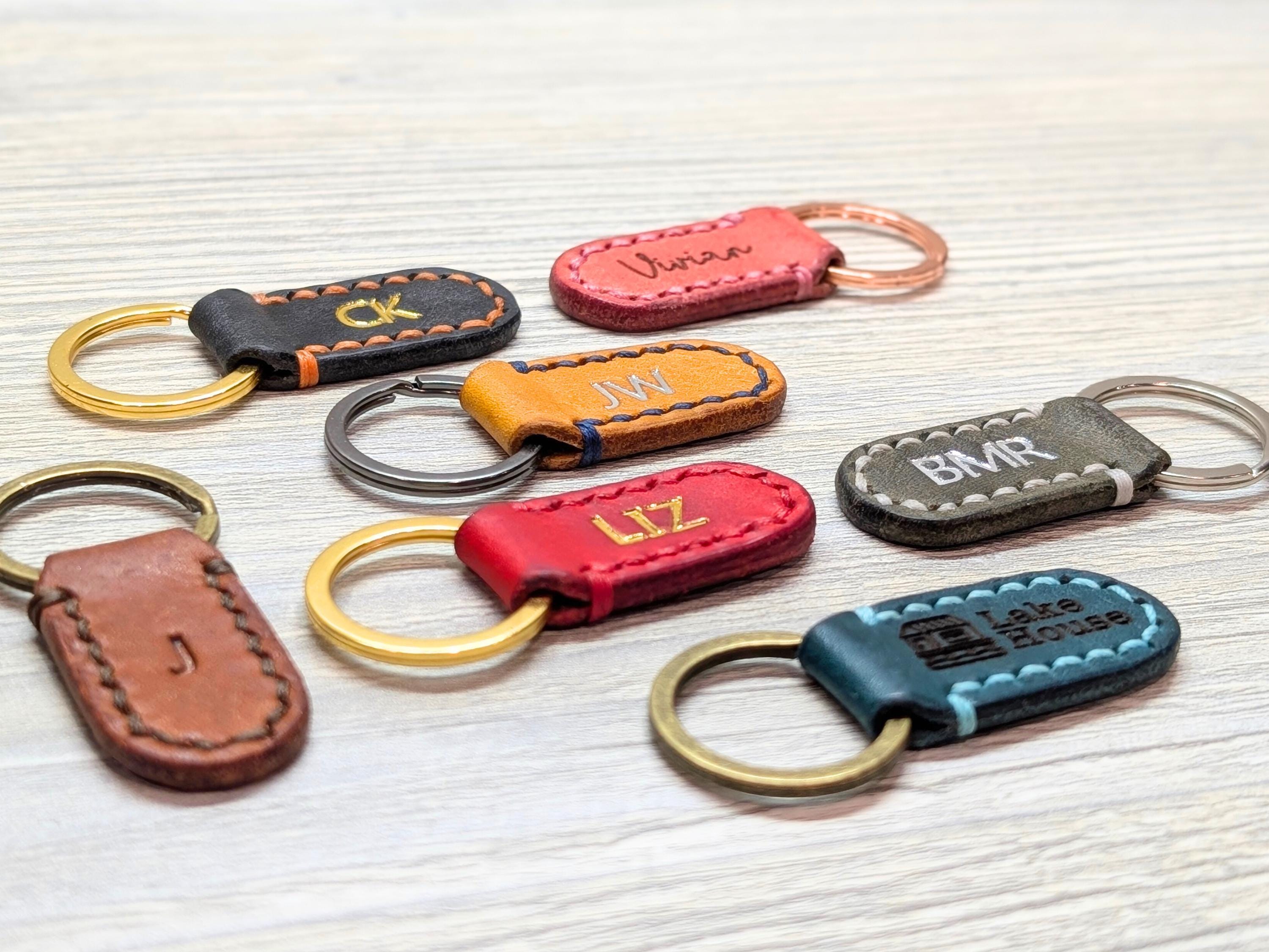 Custom Stamped Leather Keychain: Badalassi Pueblo Italian Leather - Thumbnail 3
